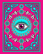 Hot Pink Eye Medallion Rug
