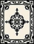 Classic Black Ivory Medallion Border Rug