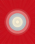 Radiant Red Concentric Circles Rug