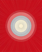 Radiant Red Concentric Circles Rug
