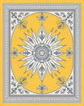 Golden Yellow Floral Sunburst Medallion Rug