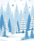 Winter Snowfall Forest Landscape Rug