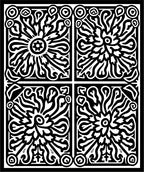 Bold Black Floral Sun Block Print Rug