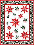 Vibrant Red Floral Holly Border Rug