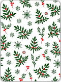 Green Holly Berry Snowflakes Rug