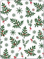 Green Holly Berry Snowflakes Rug