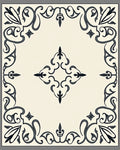 Elegant Ivory Scrollwork Filigree Rug