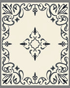Elegant Ivory Scrollwork Filigree Rug