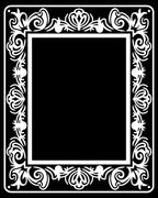 White Floral Ornate Frame Rug