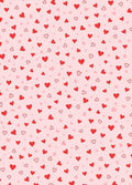 Red Hearts All Over Pink Background Rug