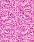 Hot Pink Swirl Rose Abstract Rug