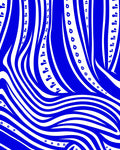Bold Electric Blue Organic Waves Rug