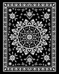 Black and White Starburst Medallion Rug