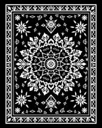 Black and White Starburst Medallion Rug