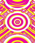 Vibrant Hot Pink Yellow Concentric Circles Rug