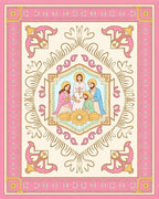 Pink Rose Sacred Family Centerpiece Rug