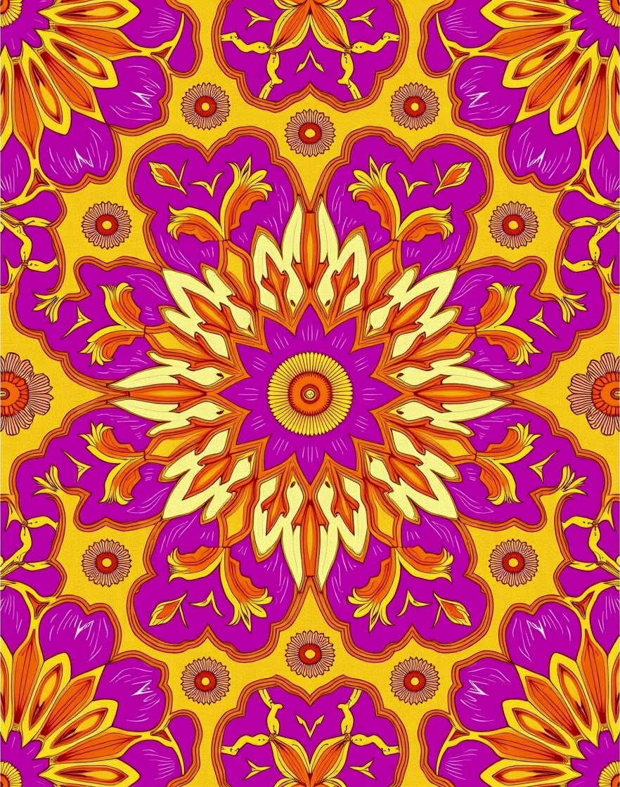 Radiant Fuchsia Sunburst Bloom Rug