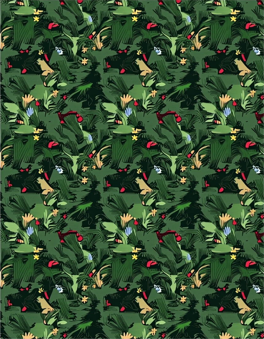 Green Lush Tropical Foliage Rug