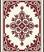 Regal Crimson Floral Damask Rug