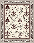 Vintager Leaf Scroll Filigree Border Rug