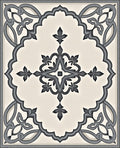 Ornate Gray Scrollwork Medallion Rug