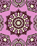 Crimson Mandala Medallion Rose Design Rug
