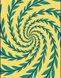 Teal Leaf Swirl Yellow Rug