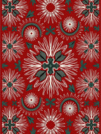 Crimson Red Starburst Arch Medallion Red Rug