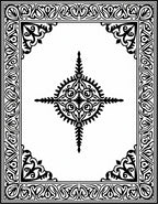 Ornate Black White Interlaced Border Design Rug