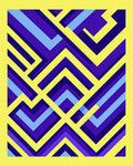 Vibrant Geometric Chevron Maze Rug
