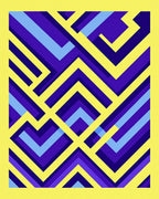 Vibrant Geometric Chevron Maze Rug
