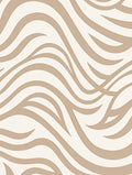 Neutral Cream Wavy Stripe Rug