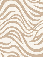 Neutral Cream Wavy Stripe Rug