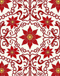 Crimson Floral Vine Medallion Rug