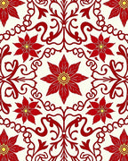 Crimson Floral Vine Medallion Rug