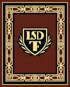 Elegant Gold Emblem Brown Square Rug