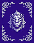 Majestic Lion Head White Filigree Rug