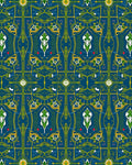 Art Nouveau Emerald Green Symmetry Rug
