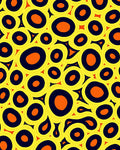 Abstract Yellow Orange Black Circles Rug