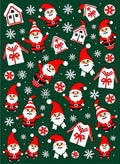 Festive Santa Claus Snowflake Houses Rug