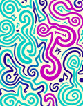 Vibrant Teal Purple Swirls Harmony Rug