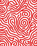 Crimson Wavy Organic Lines Rug