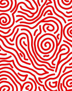 Crimson Wavy Organic Lines Rug