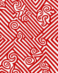 Red Spiral Stripe Geometric Rug