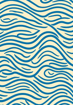 Wavy Blue Cream Lines Rug