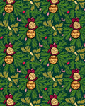 Burgundy Gold Ornament Festive Holiday Rug