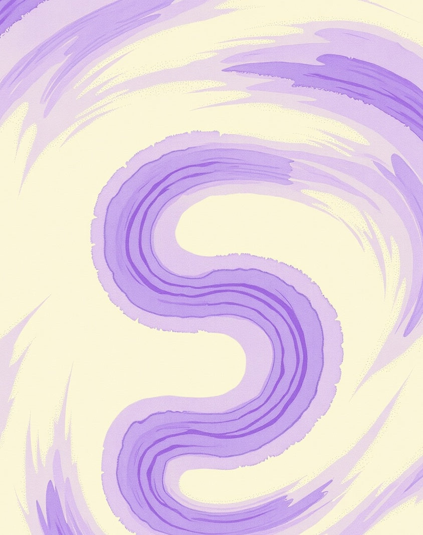 Pale Lavender Abstract Swirl Rug