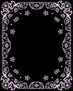 Pink Floral Butterfly Frame Rug