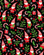 Festive Gnomes Candy Cane Holly Scatter Rug