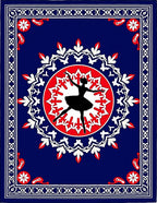 Royal Blue Ballerina Medallion Rug